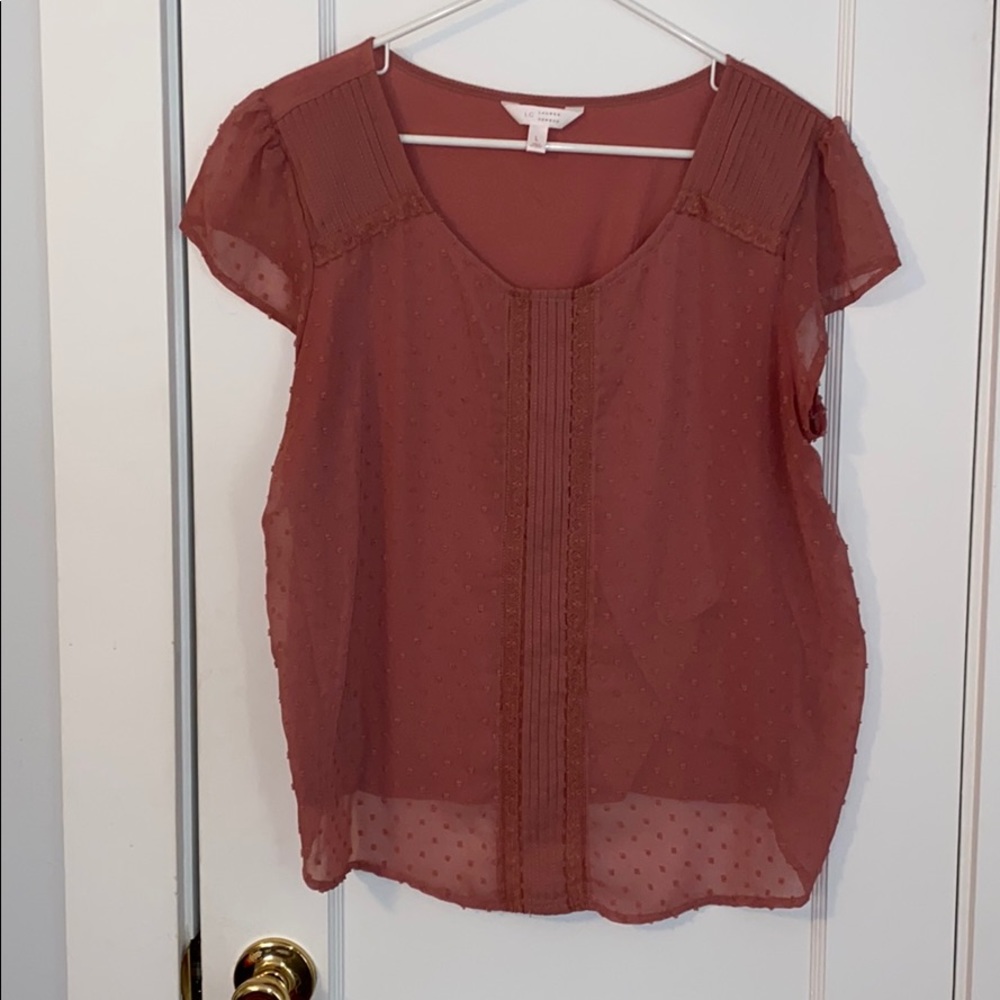 LC Lauren Conrad rose pink blouse